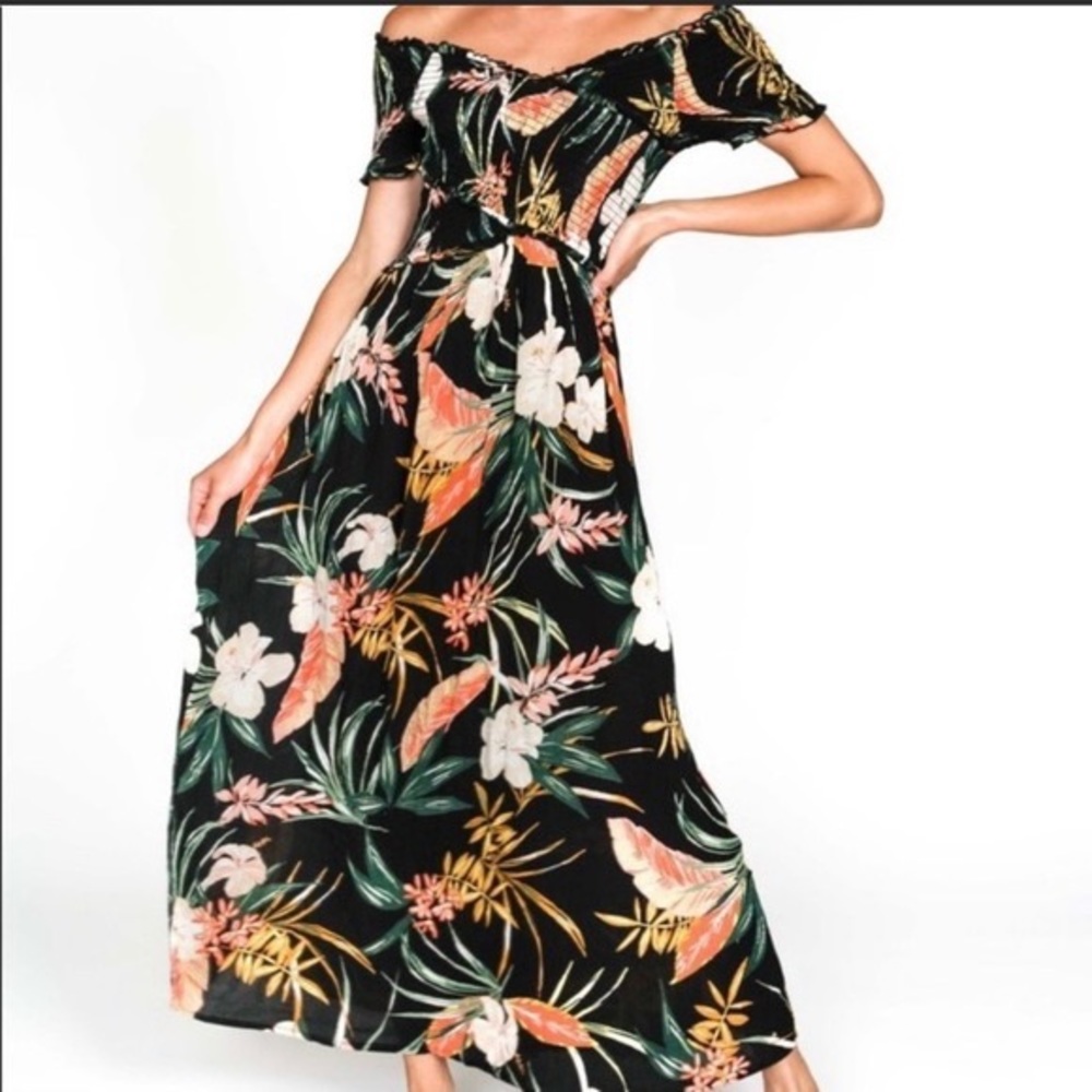 Patrons of peace tropical maxi dress